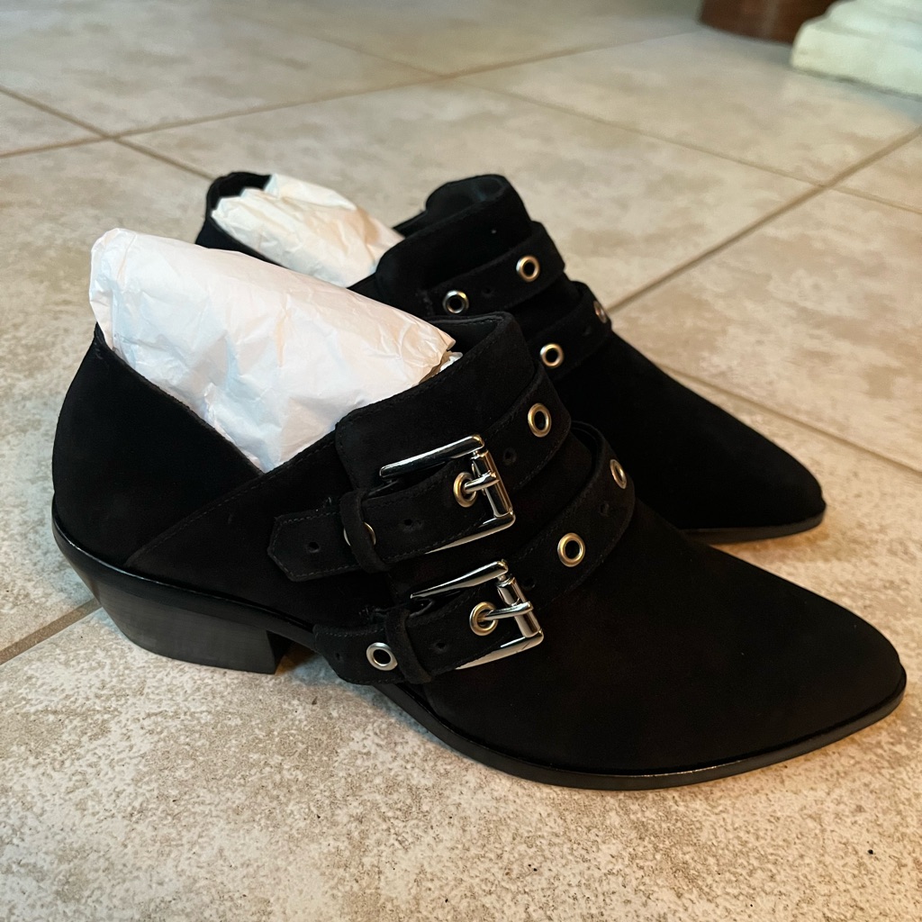 Nwot! Black Suede Rebecca Minkoff Ankle Booties! Size 10